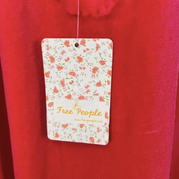 Free People Hot Pink MISHA Mini Dress Velvet Long Sleeve V-Neck - Picture 6 of 14